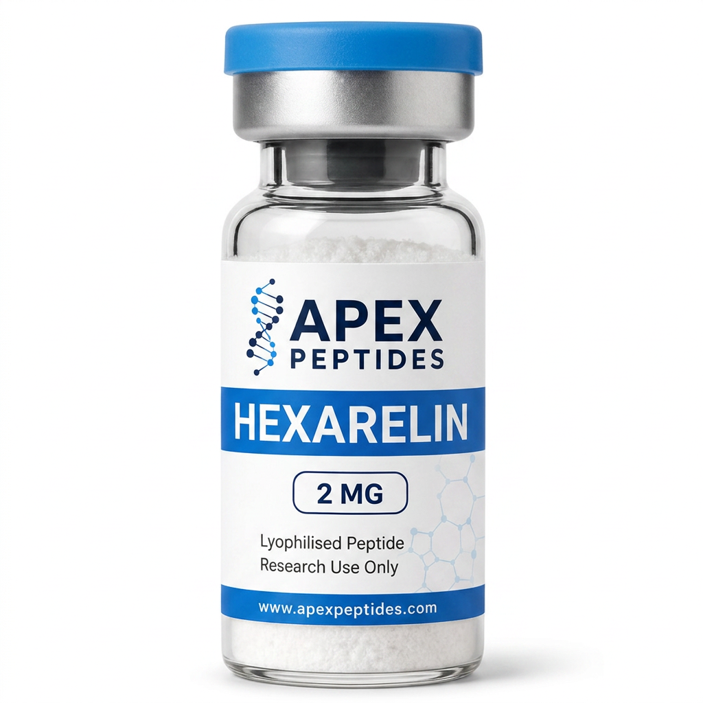 Hexarelin 2mg branded Apex PEPTIDES research vial