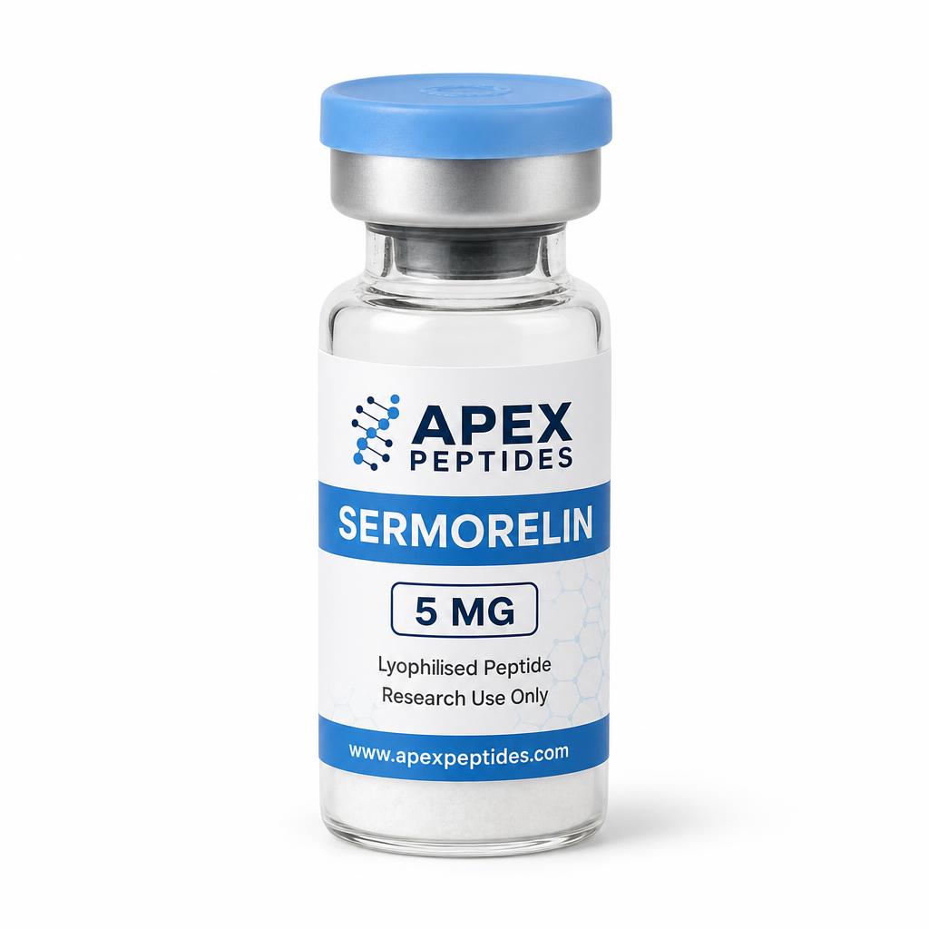 Sermorelin branded Apex PEPTIDES research vial