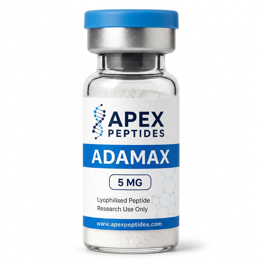 Adamax 5mg branded Apex PEPTIDES research vial
