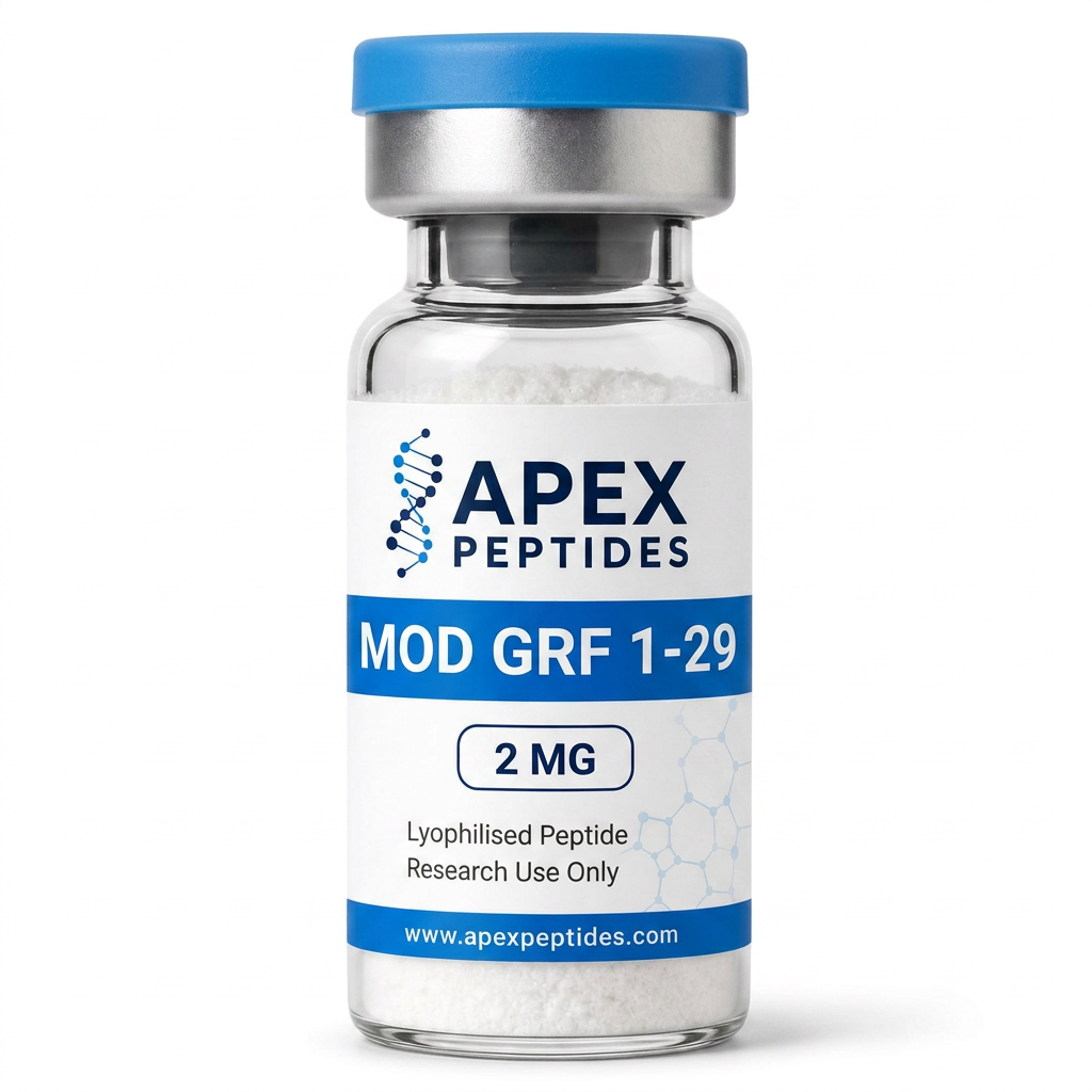 Mod GRF 1-29 (CJC-1295 no DAC) 2mg branded Apex PEPTIDES research vial