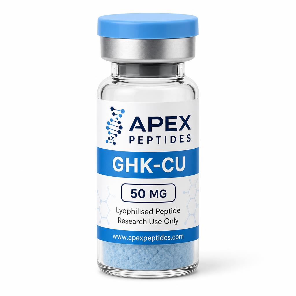 GHK-Cu branded Apex PEPTIDES research vial